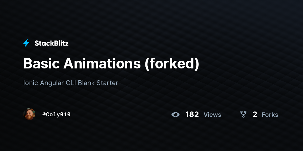 Basic Animations (forked) - StackBlitz