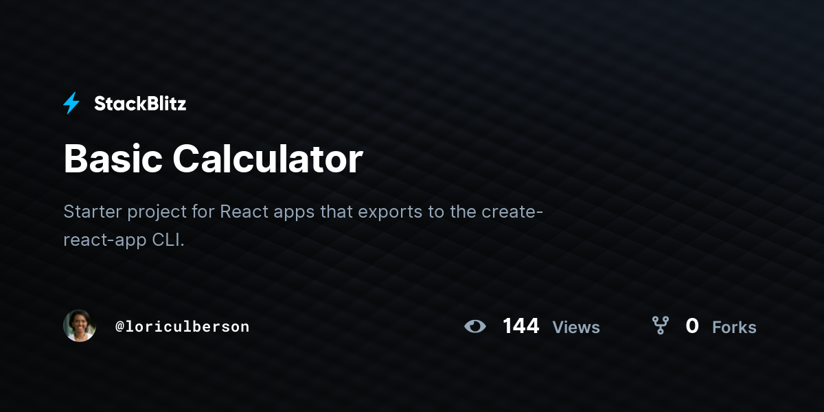 Basic Calculator - StackBlitz