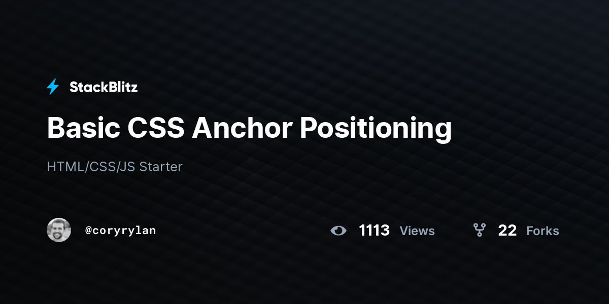 Basic CSS Anchor Positioning - StackBlitz