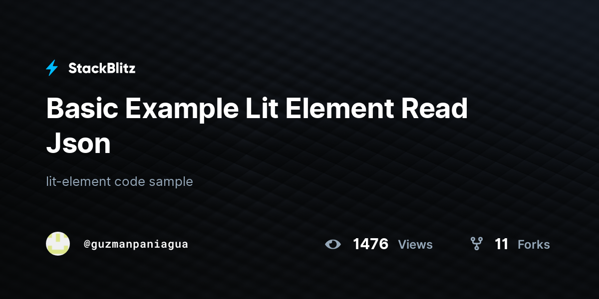 Basic Example Lit Element Read Json - StackBlitz