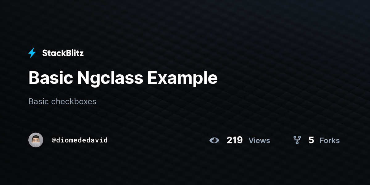 Basic Ngclass Example - StackBlitz