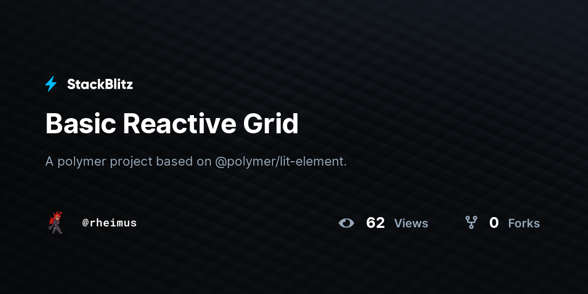 Basic Reactive Grid - StackBlitz