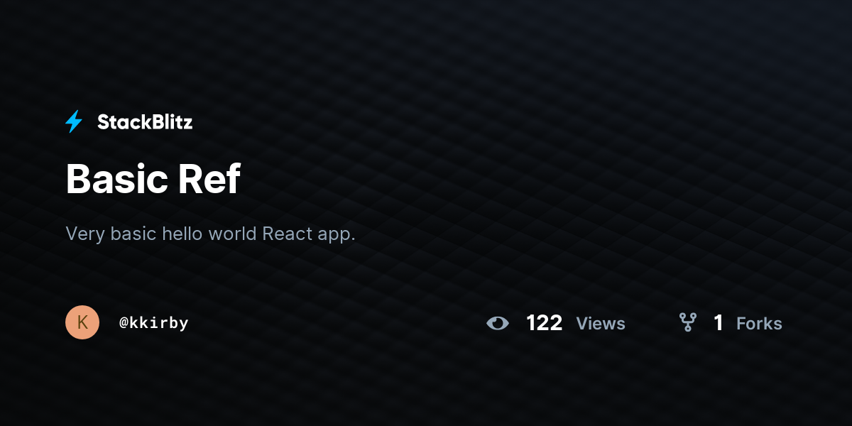 Basic Ref Stackblitz