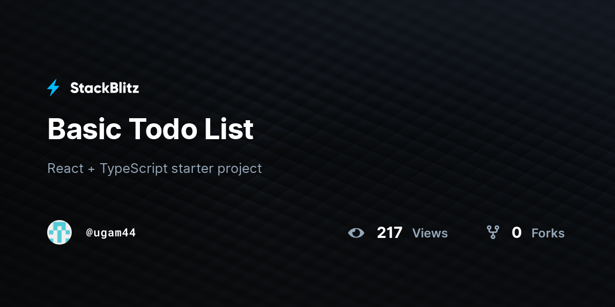 Basic Todo List - StackBlitz