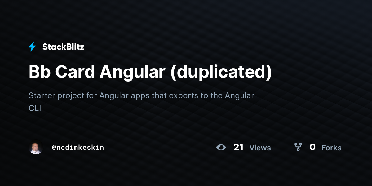 Bb Card Angular (duplicated) - StackBlitz