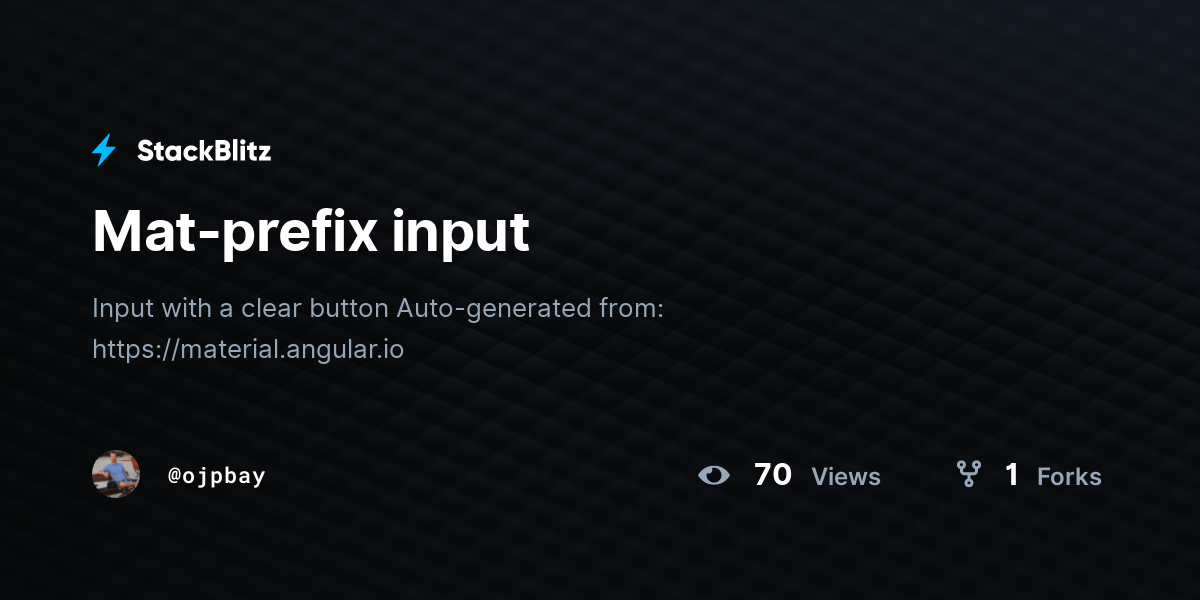 Mat-prefix input - StackBlitz