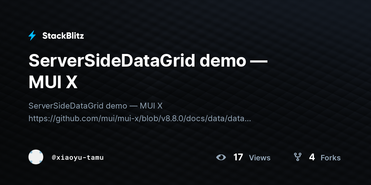 ServerSideDataGrid demo — MUI X - StackBlitz