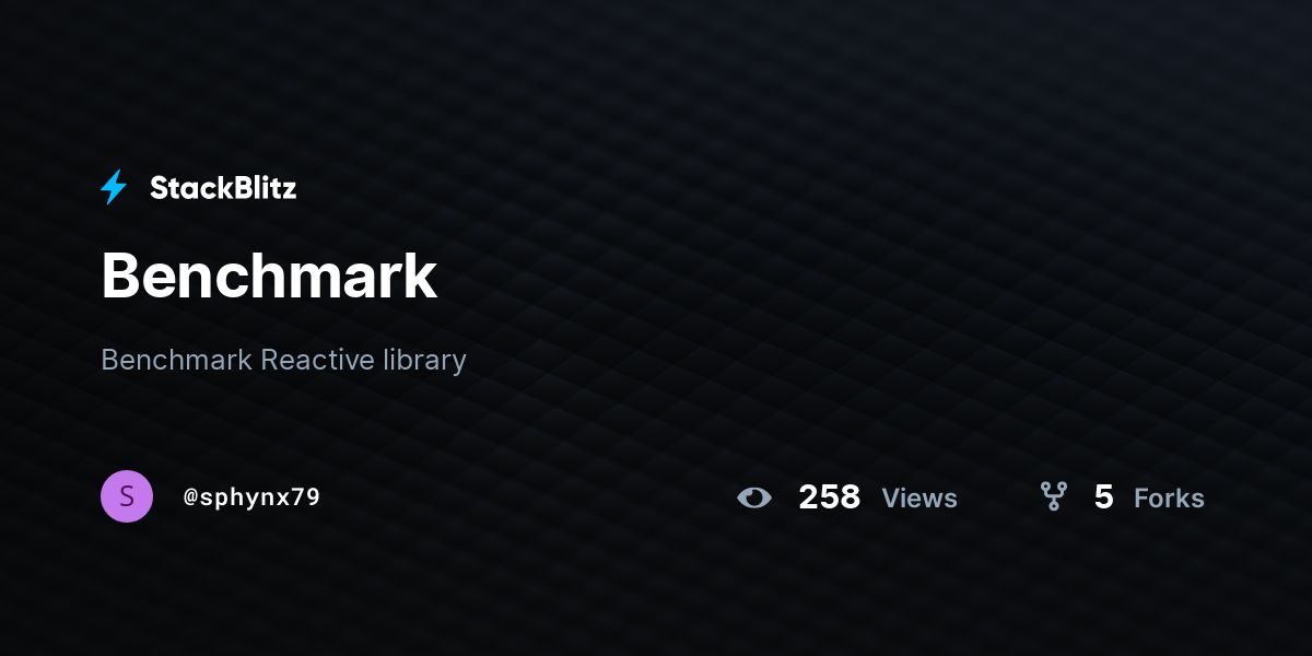 Benchmark stackblitz