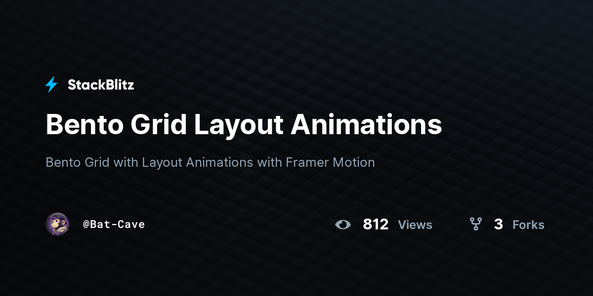 Bento Grid Layout Animations - StackBlitz