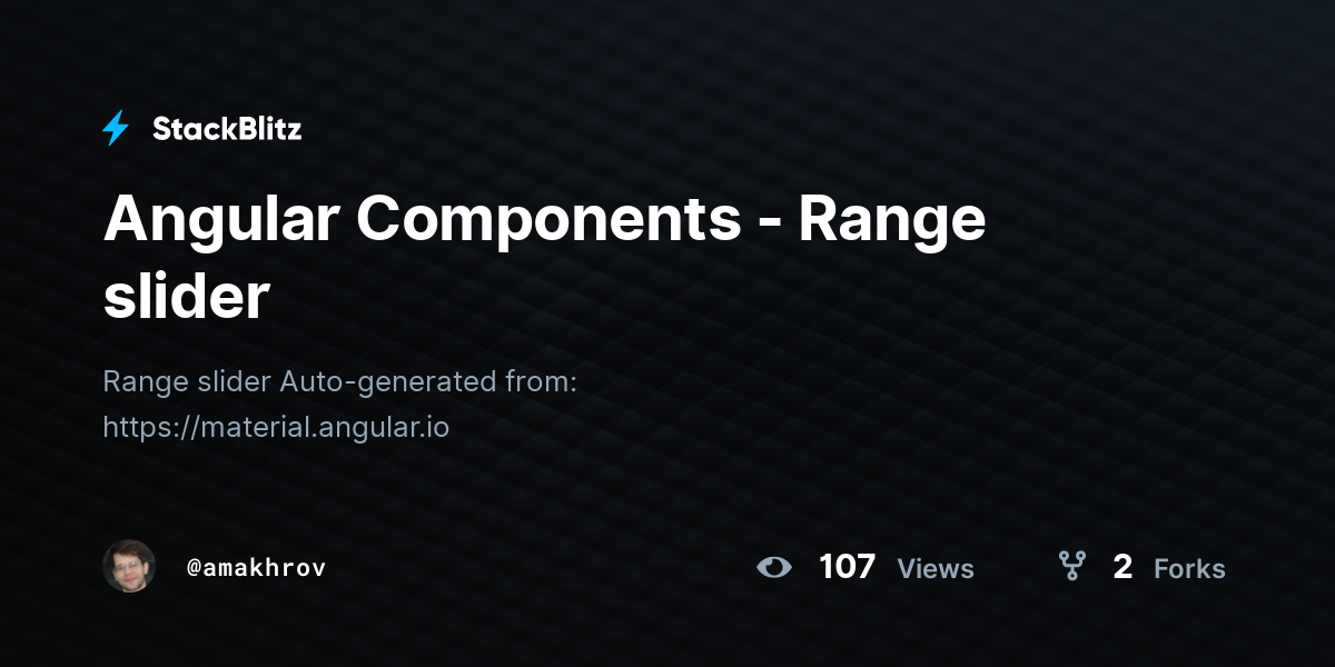 Angular Components - Range slider - StackBlitz