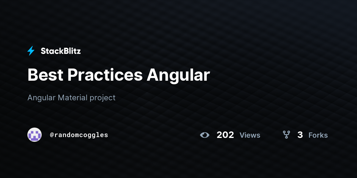 Best Practices Angular - StackBlitz