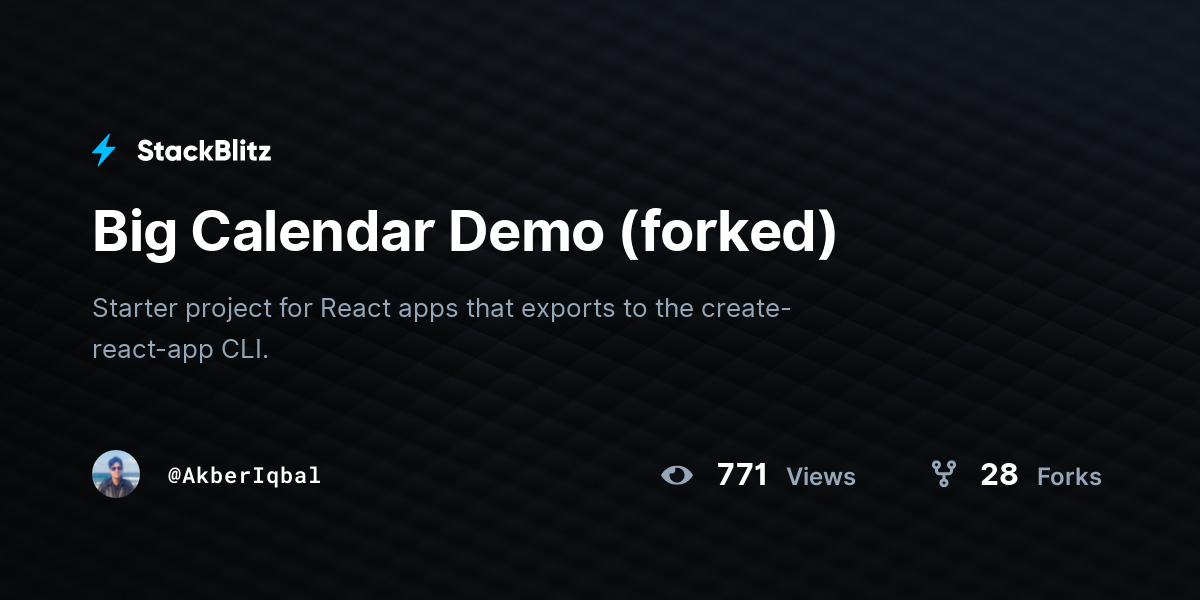 Big Calendar Demo (forked) - StackBlitz