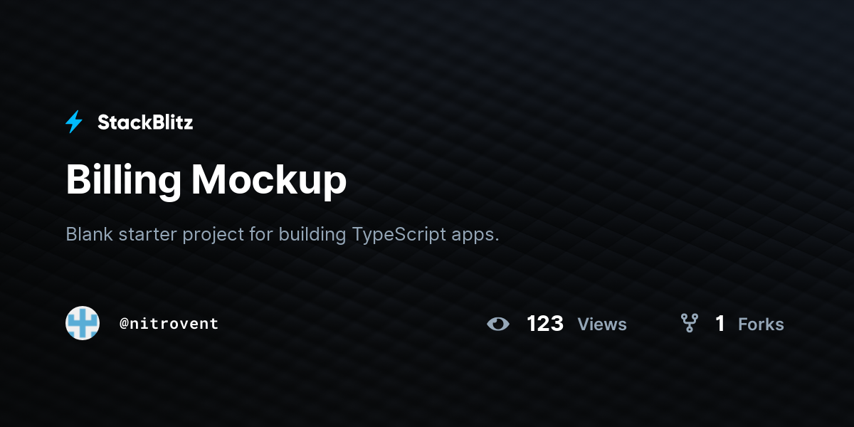Billing Mockup - StackBlitz