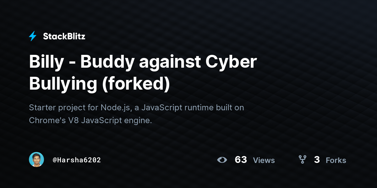 Billy - Buddy against Cyber Bullying (forked) - StackBlitz