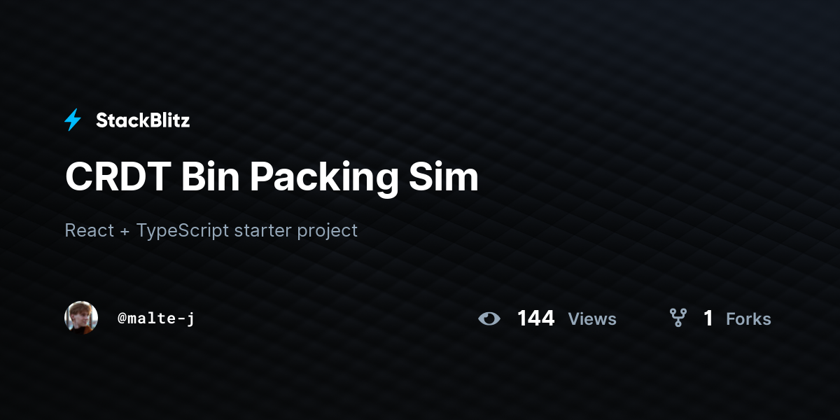 CRDT Bin Packing Sim StackBlitz