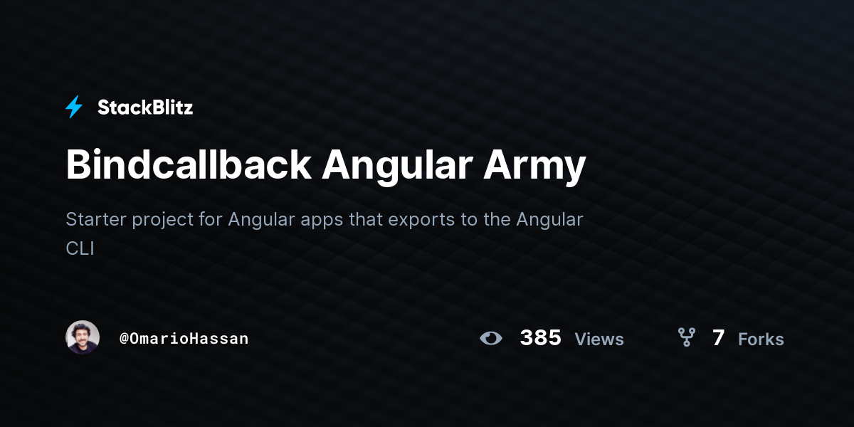 Bindcallback Angular Army - StackBlitz