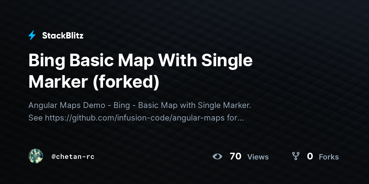 Bing Basic Map With Single Marker (forked) - StackBlitz