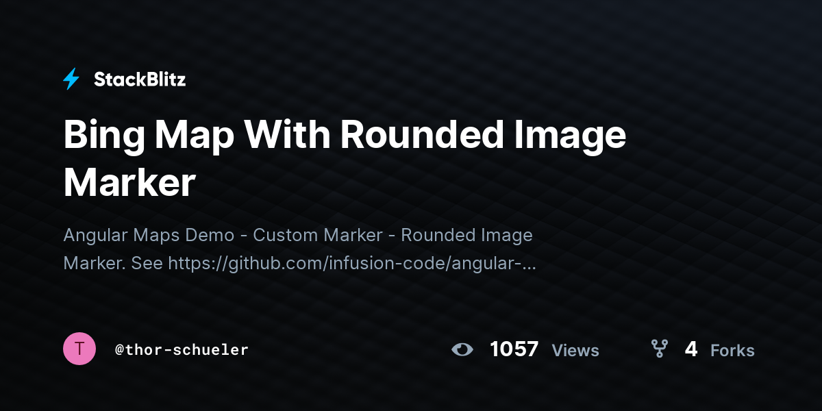 Bing Map With Rounded Image Marker - StackBlitz