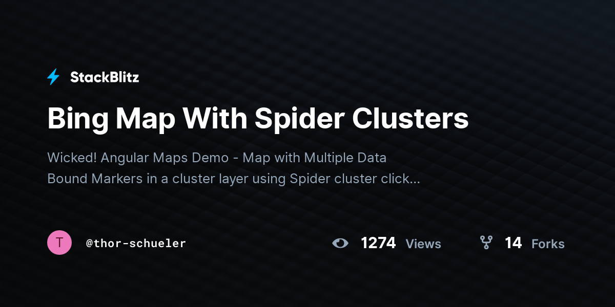 Bing Map With Spider Clusters - StackBlitz