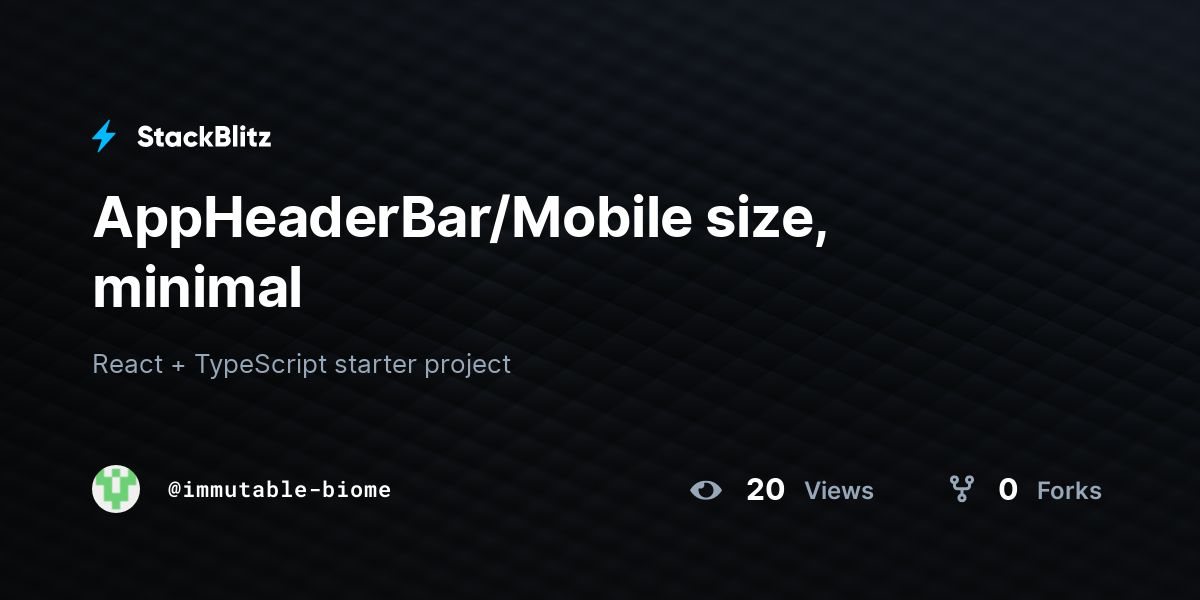 AppHeaderBar/Mobile size, minimal - StackBlitz