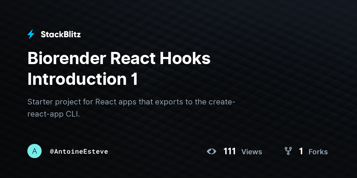 Biorender React Hooks Introduction 1 - StackBlitz