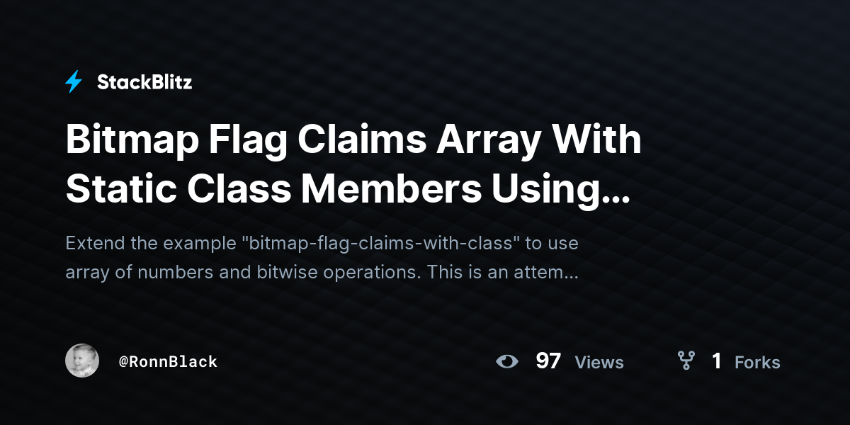 Bitmap Flag Claims Array With Static Class Members Using Offset ...