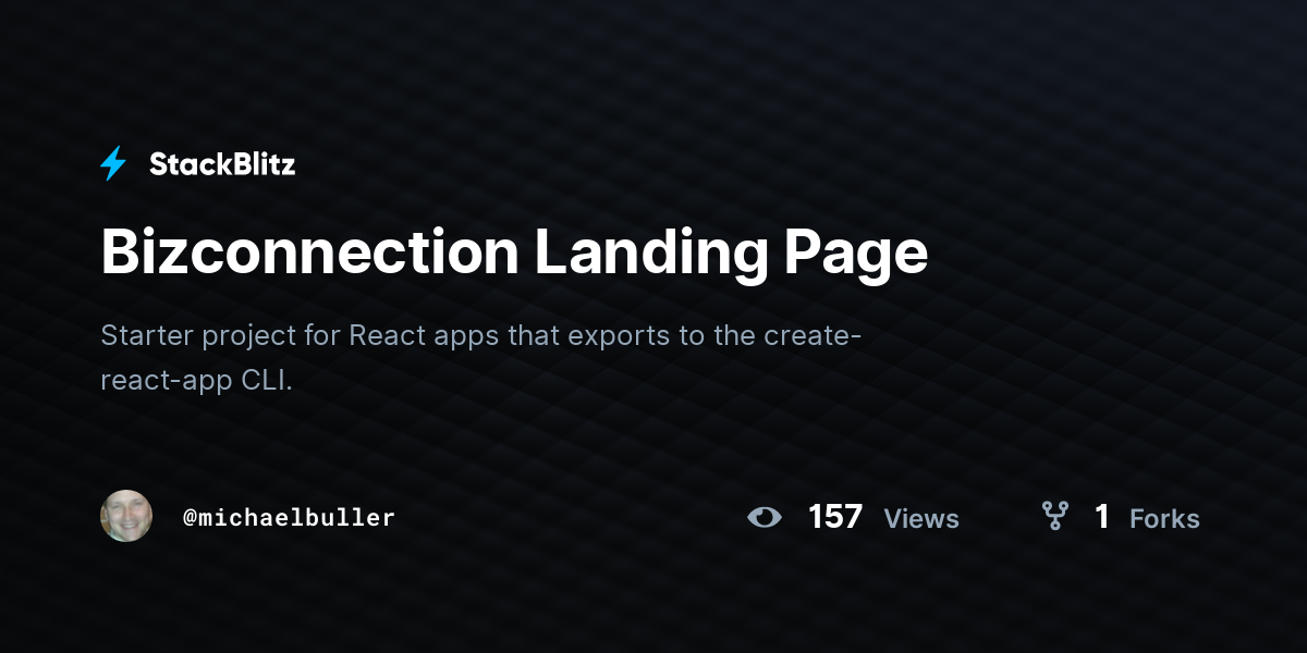 Bizconnection Landing Page - StackBlitz