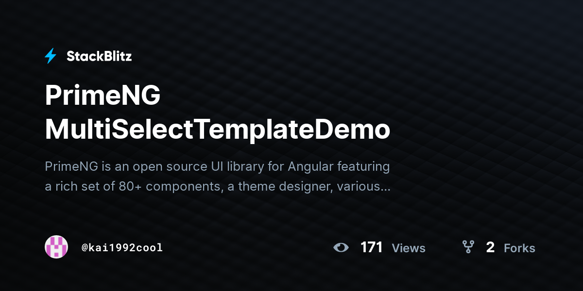 PrimeNG MultiSelectTemplateDemo - StackBlitz