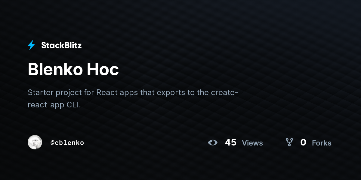 Blenko Hoc - StackBlitz