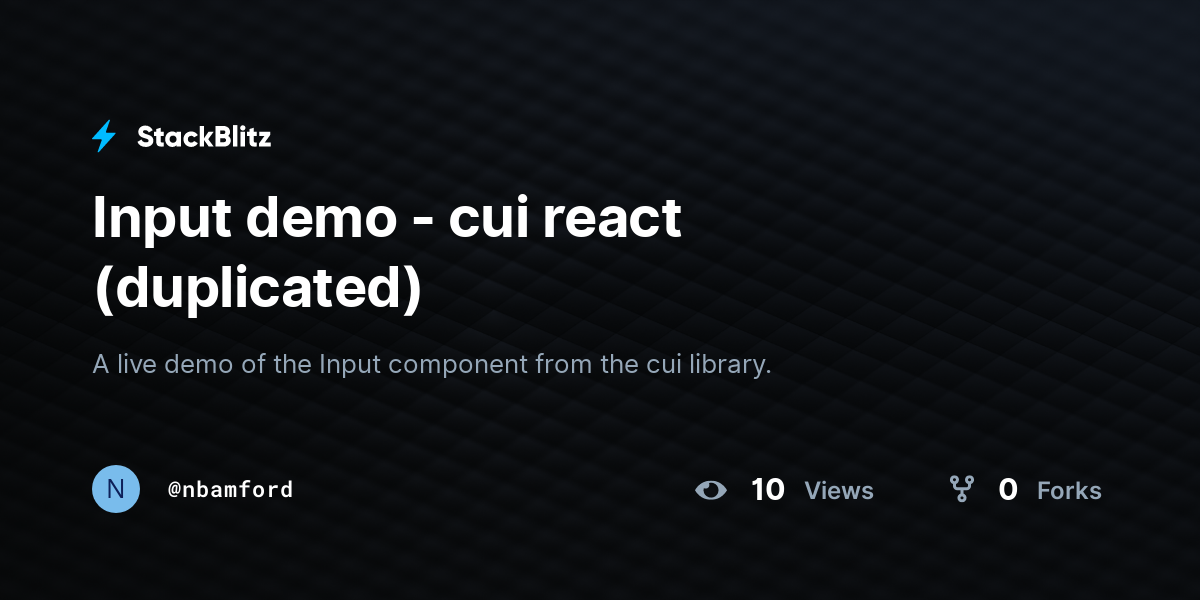 Input demo - cui react (duplicated) - StackBlitz