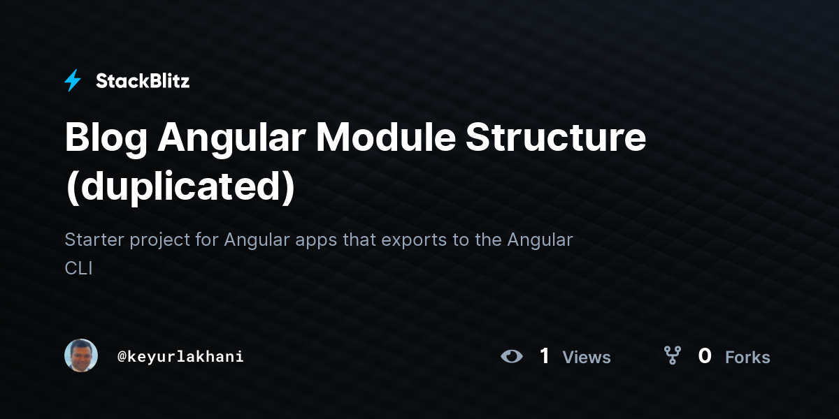 Blog Angular Module Structure (duplicated) - StackBlitz