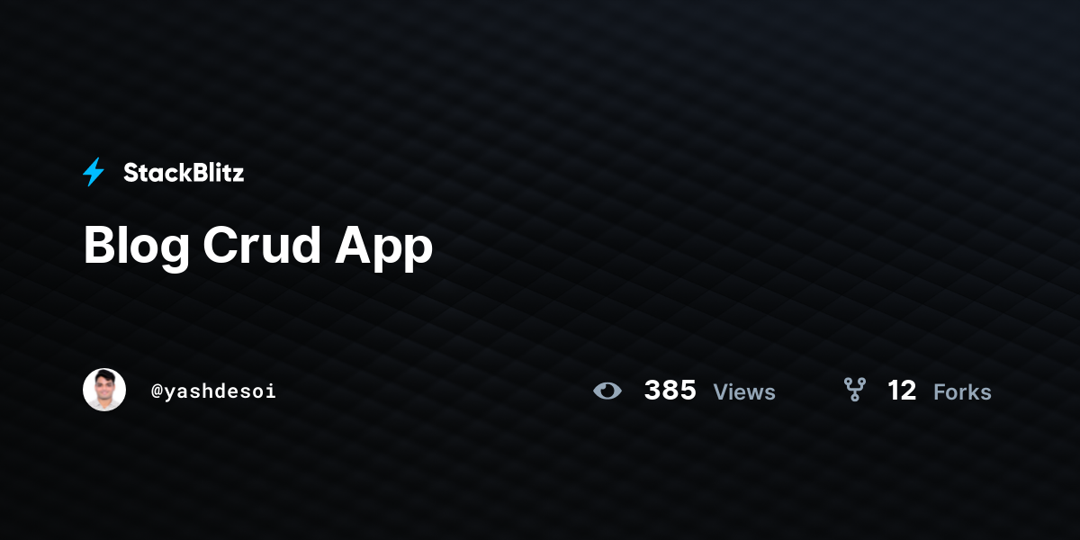 Blog Crud App - StackBlitz