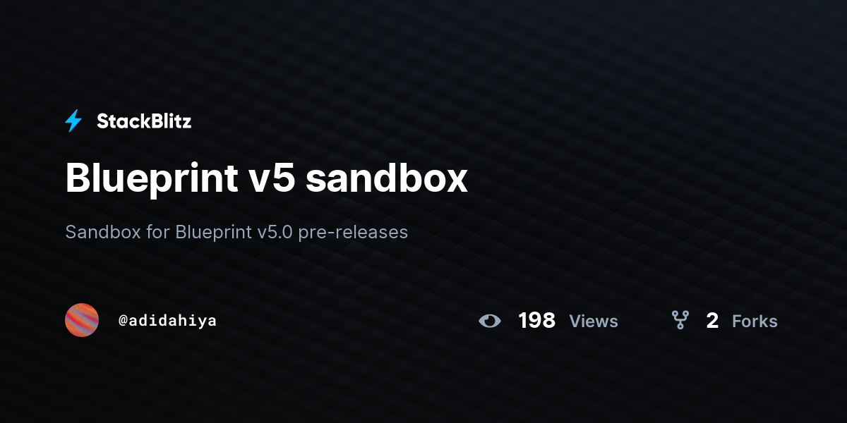 Blueprint v5 sandbox - StackBlitz