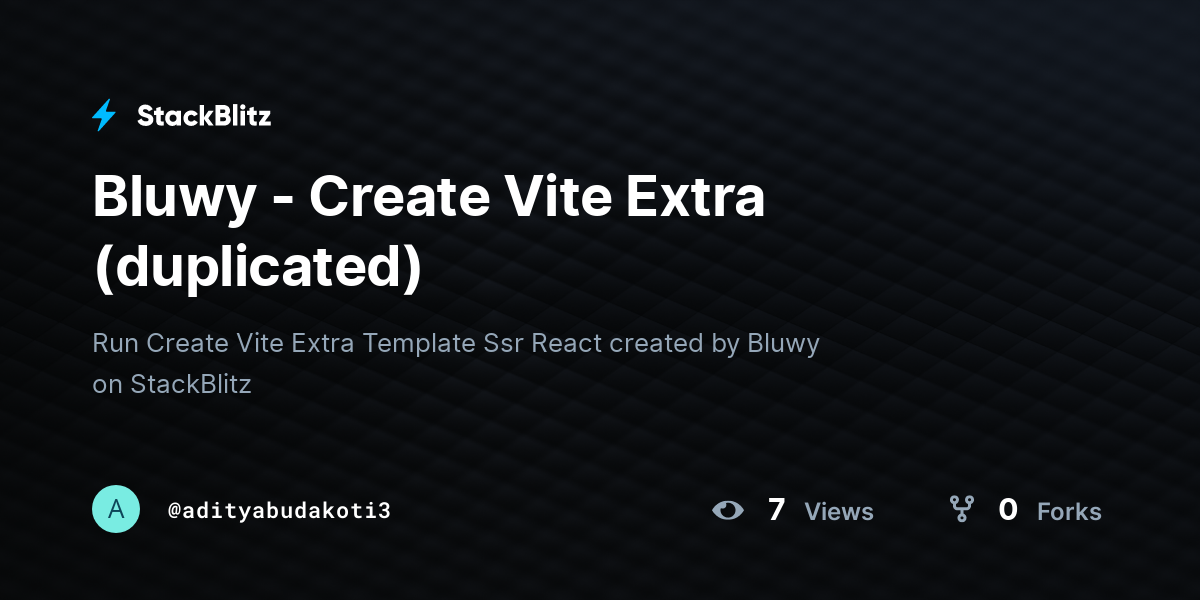 Bluwy - Create Vite Extra (duplicated) - StackBlitz