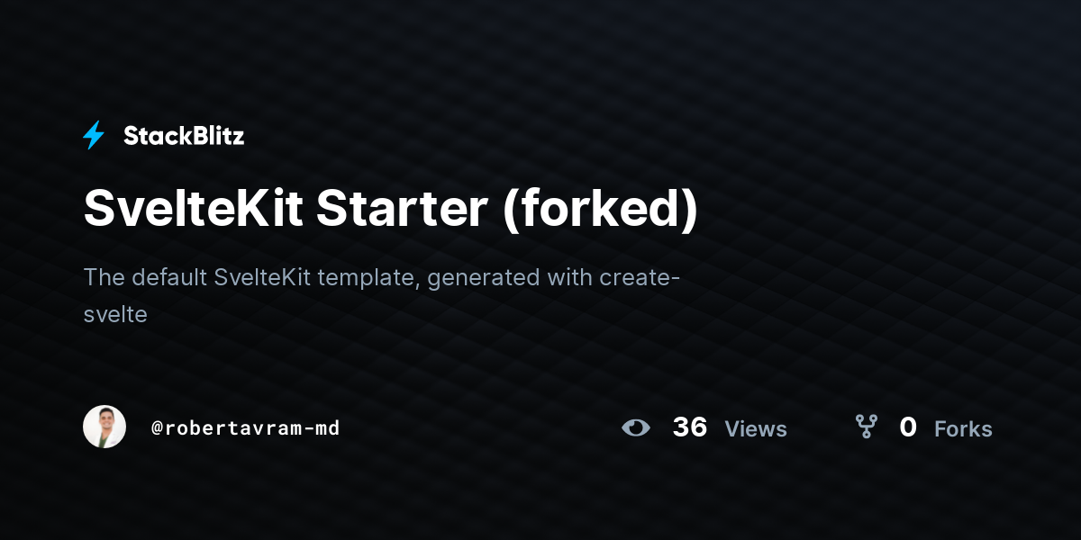 SvelteKit Starter (forked) - StackBlitz