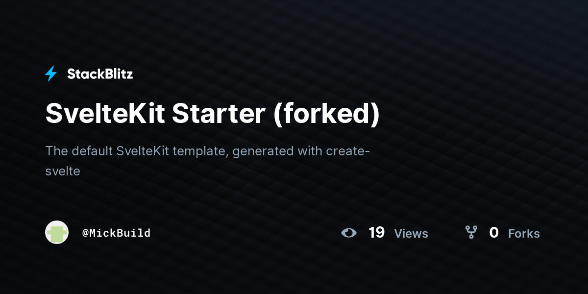 SvelteKit Starter (forked) - StackBlitz