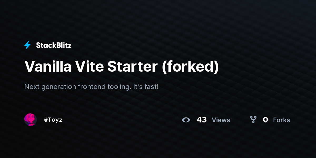 Vanilla Vite Starter (forked) - StackBlitz