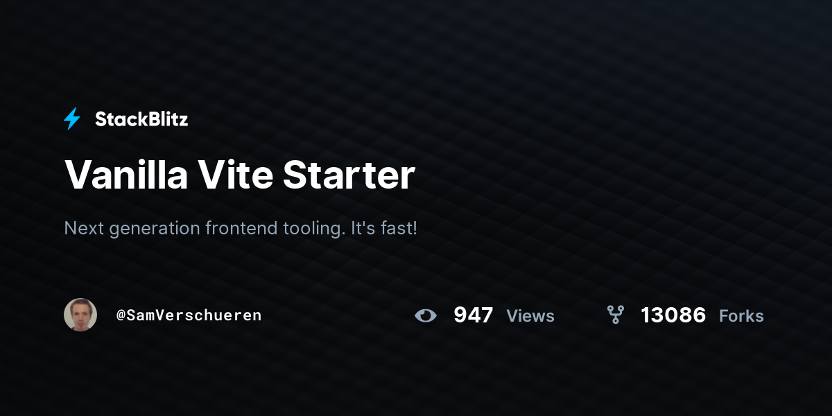 Vanilla Vite Starter - StackBlitz