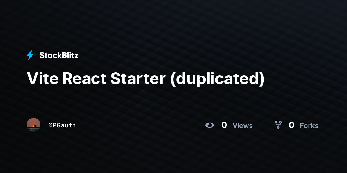 Vite React Starter (duplicated) - StackBlitz