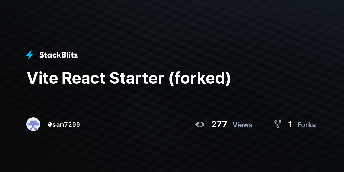 Vite React Starter (forked) - StackBlitz
