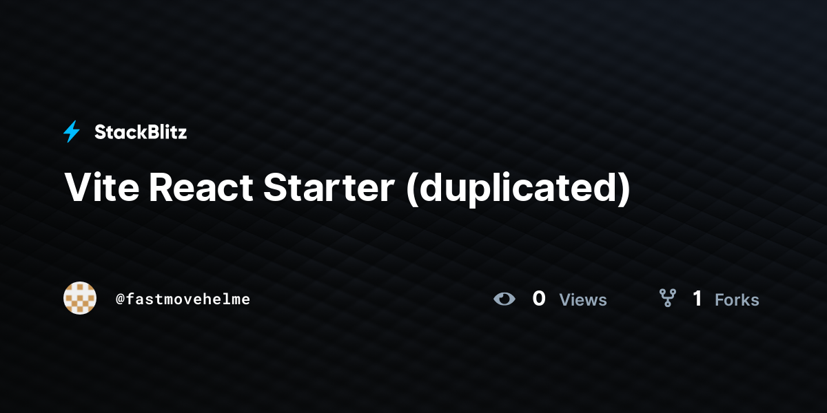Vite React Starter (duplicated) - StackBlitz