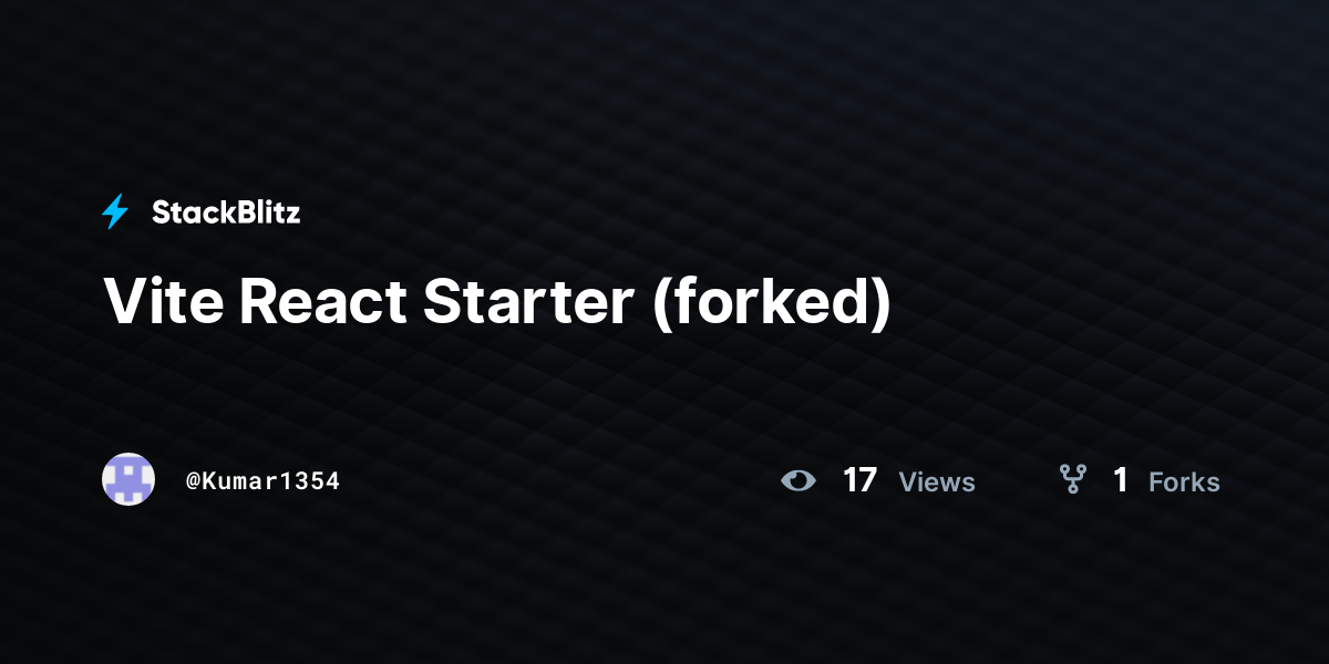 Vite React Starter (forked) - StackBlitz