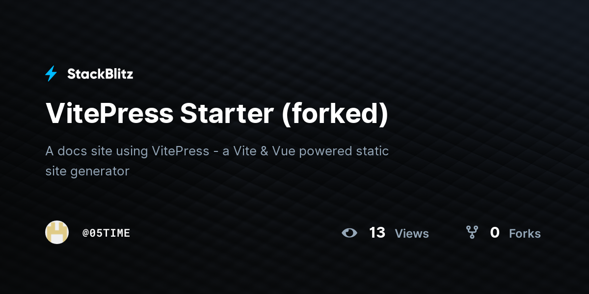 VitePress Starter (forked) - StackBlitz