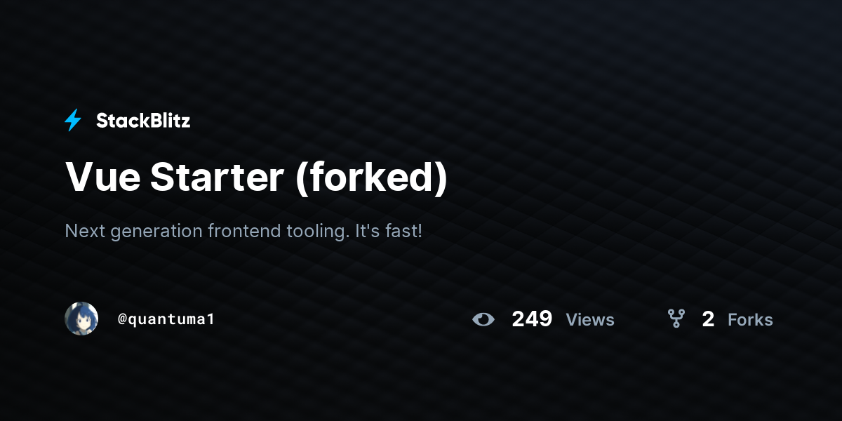 Vue Starter (forked) - StackBlitz