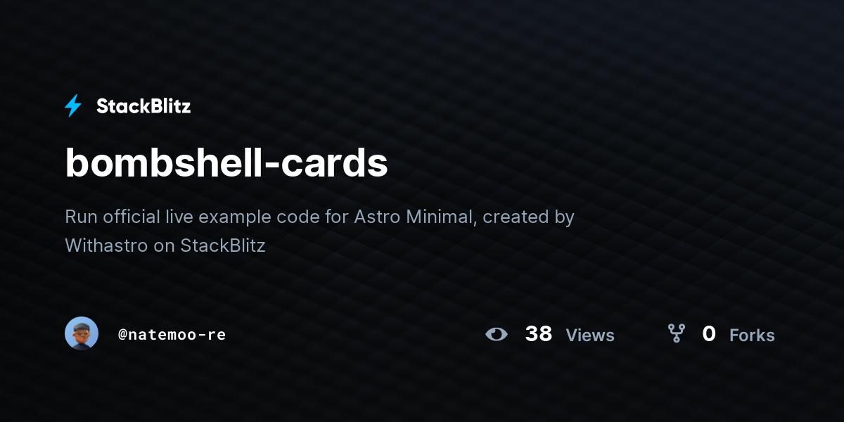 bombshell-cards - StackBlitz