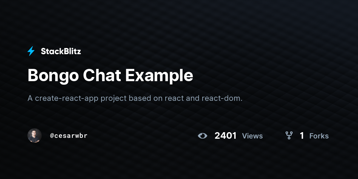 Bongo Chat Example - StackBlitz