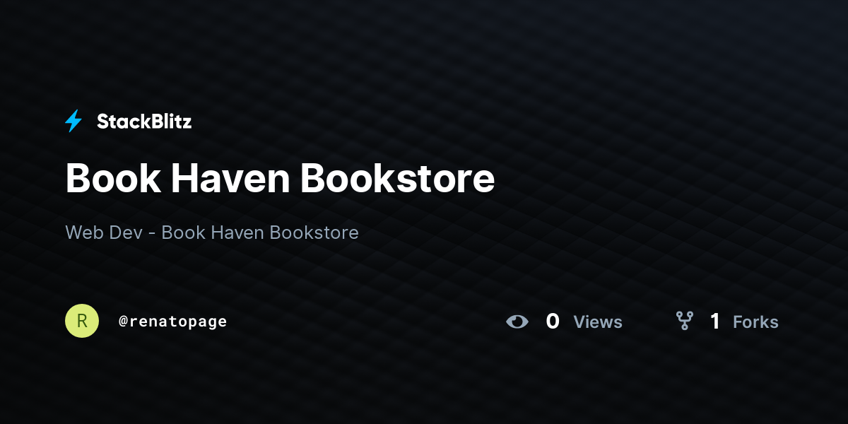 Book Haven Bookstore - StackBlitz