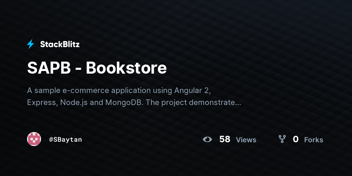 SAPB - Bookstore - StackBlitz
