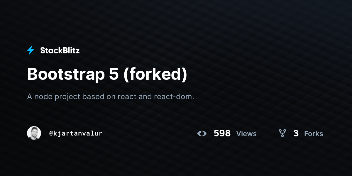 Bootstrap 5 (forked) - StackBlitz