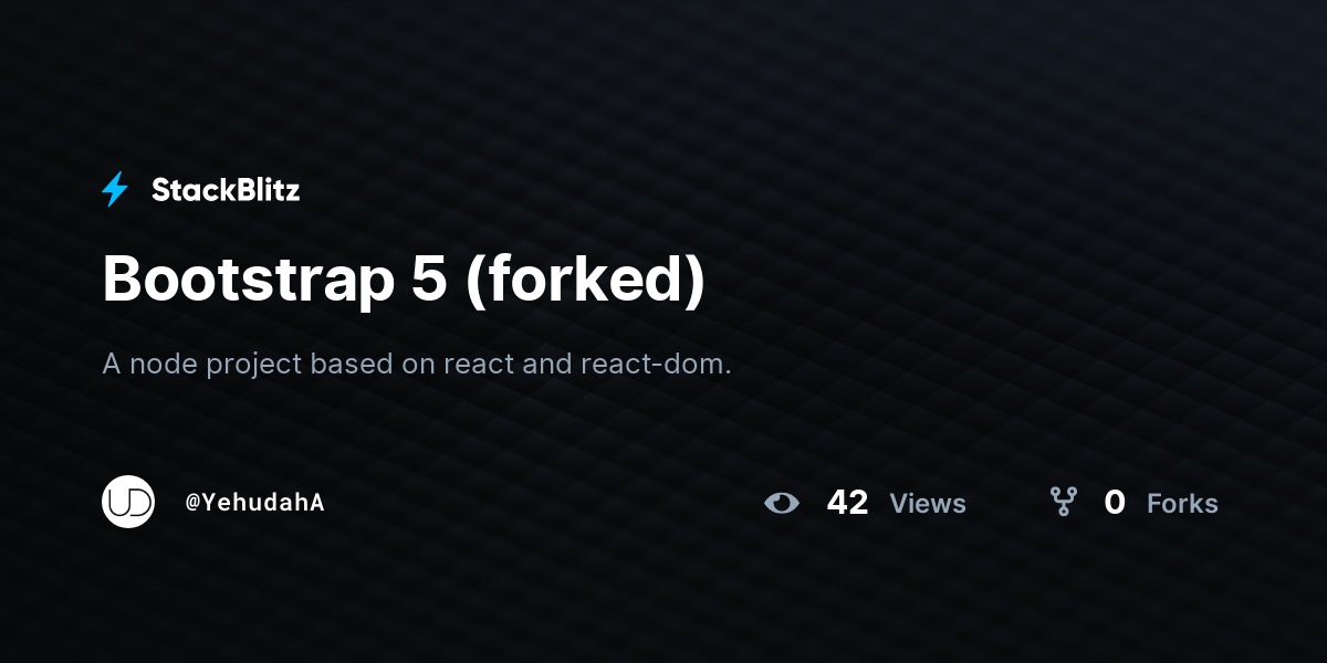 Bootstrap 5 (forked) - StackBlitz